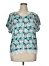 Jordann Teal Short Sleeve Blouse Size XL - photo 1