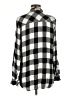 Seven7 100% Rayon Checkered-gingham Silver Long Sleeve Button-Down Shirt Size M - photo 2