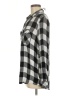 Seven7 100% Rayon Checkered-gingham Silver Long Sleeve Button-Down Shirt Size M - photo 5