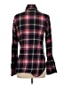 Express 100% Cotton Plaid Black Long Sleeve Blouse Size S - photo 2