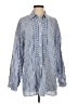 Max Studio 100% Modal Stripes Blue Long Sleeve Button-Down Shirt Size S - photo 1