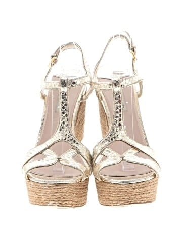 Miu Miu Gold Python Embossed Leather Ankle Strap (view 2)