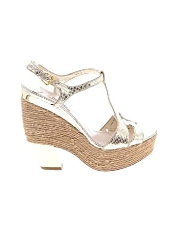 Miu Miu Gold Python Embossed Leather Ankle Strap (view 1)