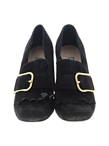 Prada Suede Fringe Trim Accent Pumps (view 2)