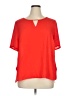 Sejour 100% Polyester Red Short Sleeve Blouse Size 0X - photo 1