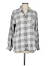 Billy T 100% Lyocell Checkered-gingham Gray Long Sleeve Button-Down Shirt Size L - photo 1