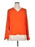 Diane von Furstenberg 100% Silk Orange Blouse Size 14 - photo 1