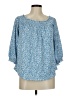 MELLODAY Blue 3/4 Sleeve Blouse Size M - photo 1