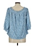 MELLODAY Blue 3/4 Sleeve Blouse Size M - photo 2