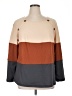 Unbranded Color Block Brown Long Sleeve Top Size 1X - photo 1