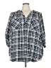 Torrid 100% Polyester Plaid Black 3/4 Sleeve Blouse Size 4X Plus (4) - photo 1