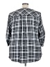 Torrid 100% Polyester Plaid Black 3/4 Sleeve Blouse Size 4X Plus (4) - photo 2