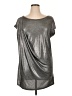 Worthington Metallic Silver Short Sleeve Top Size XL - photo 1