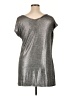 Worthington Metallic Silver Short Sleeve Top Size XL - photo 2