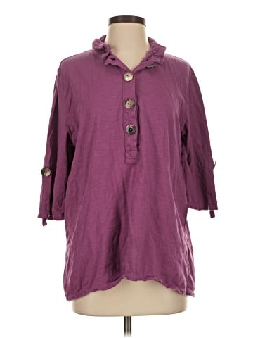 Neon Buddha 3/4 Sleeve Button-Down Shirt (view 1)