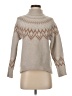 Max Studio Chevron-herringbone Tan Turtleneck Sweater Size XS - photo 1