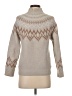 Max Studio Chevron-herringbone Tan Turtleneck Sweater Size XS - photo 2