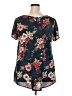 Torrid Floral Black Short Sleeve Blouse Size 2X Plus (2) - photo 2