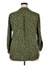Lush 100% Polyester Animal Print Green 3/4 Sleeve Blouse Size XXL - photo 2