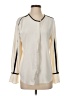 Ann Taylor 100% Polyester Color Block Ivory Long Sleeve Blouse Size S - photo 1