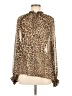 Ronny Kobo 100% Polyester Animal Print Brown Long Sleeve Blouse Size Med - Lg - photo 1