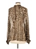 Ronny Kobo 100% Polyester Animal Print Brown Long Sleeve Blouse Size Med - Lg - photo 2