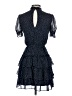 Crystal Doll 100% Polyester Polka Dots Blue Cocktail Dress Size XS - photo 2