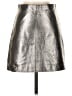 Robert Rodriguez 100% Leather Metallic Silver Leather Skirt Size 2 - photo 1