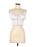 Little Moon 100% Elastic Silver Sleeveless Blouse Size L - photo 1