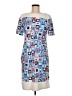 J. McLaughlin Graphic Blue Casual Dress Size M - photo 1