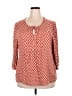 Papermoon 100% Rayon Red 3/4 Sleeve Blouse Size 2X - photo 1