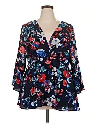 Kiyonna 3/4 Sleeve Blouse (view 1)