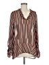 CAbi 100% Polyester Stripes Brown Long Sleeve Blouse Size M - photo 1