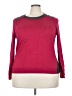 Worthington Color Block Burgundy Pullover Sweater Size 2X - photo 1