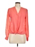 Candie's 100% Polyester Orange Long Sleeve Blouse Size L - photo 1