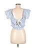 Pull&Bear Blue Short Sleeve Top Size M - photo 2