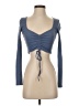 Zara Blue Long Sleeve Top Size S - photo 1