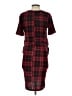 Pink Blush Plaid Red Casual Dress Size S - photo 2