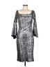 Theia Animal Print Silver Cocktail Dress Size 12 - photo 1