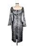 Theia Animal Print Silver Cocktail Dress Size 12 - photo 2