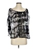 Akiko 100% Silk Gray 3/4 Sleeve Silk Top Size XS - photo 1