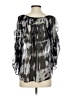 Akiko 100% Silk Gray 3/4 Sleeve Silk Top Size XS - photo 2