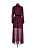 LDT 100% Polyester Paisley Burgundy Casual Dress Size 6 - photo 1