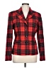 Halston 100% Wool Plaid Red Wool Blazer Size 10 - photo 1