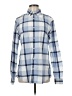 Express Outlet 100% Cotton Plaid Blue Long Sleeve Button-Down Shirt Size M - photo 1