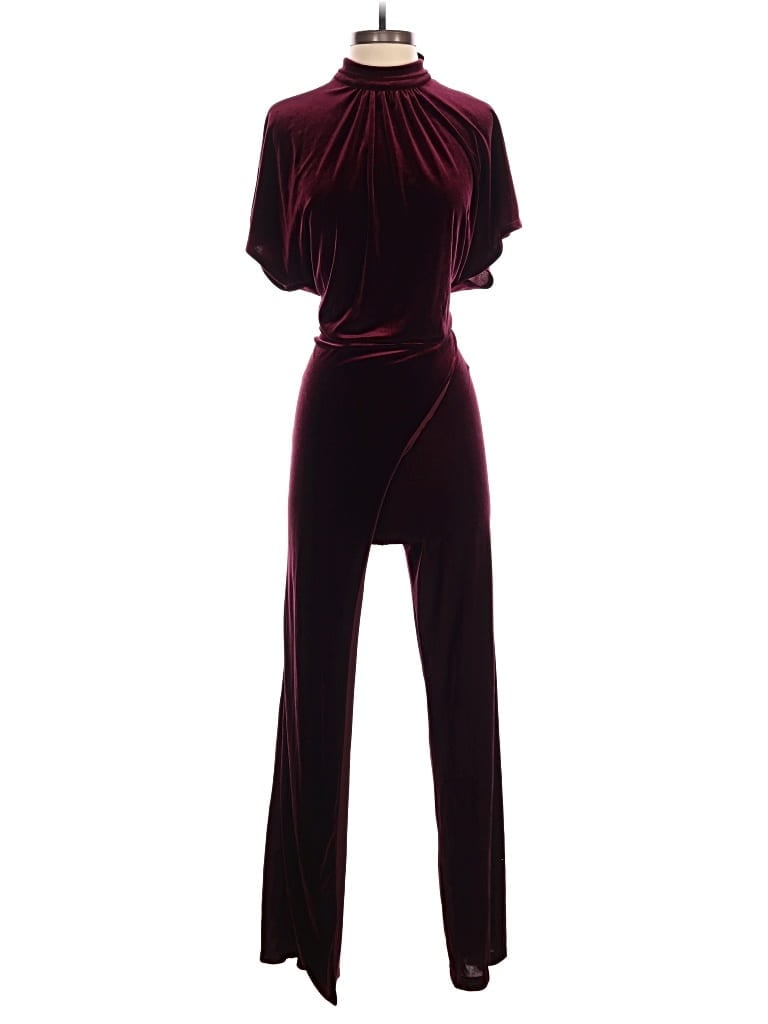 Pre-owned Black Halo Jumpsuit In Burgundy