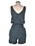 Esby 100% Linen Solid Blue Romper Size S - photo 2