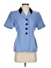 Kasper A.S.L. Blue Short Sleeve Blouse Size 2 (petite) - photo 1