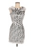 Samuel Dong Stripes Silver Cocktail Dress Size M - photo 1