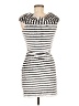 Samuel Dong Stripes Silver Cocktail Dress Size M - photo 2
